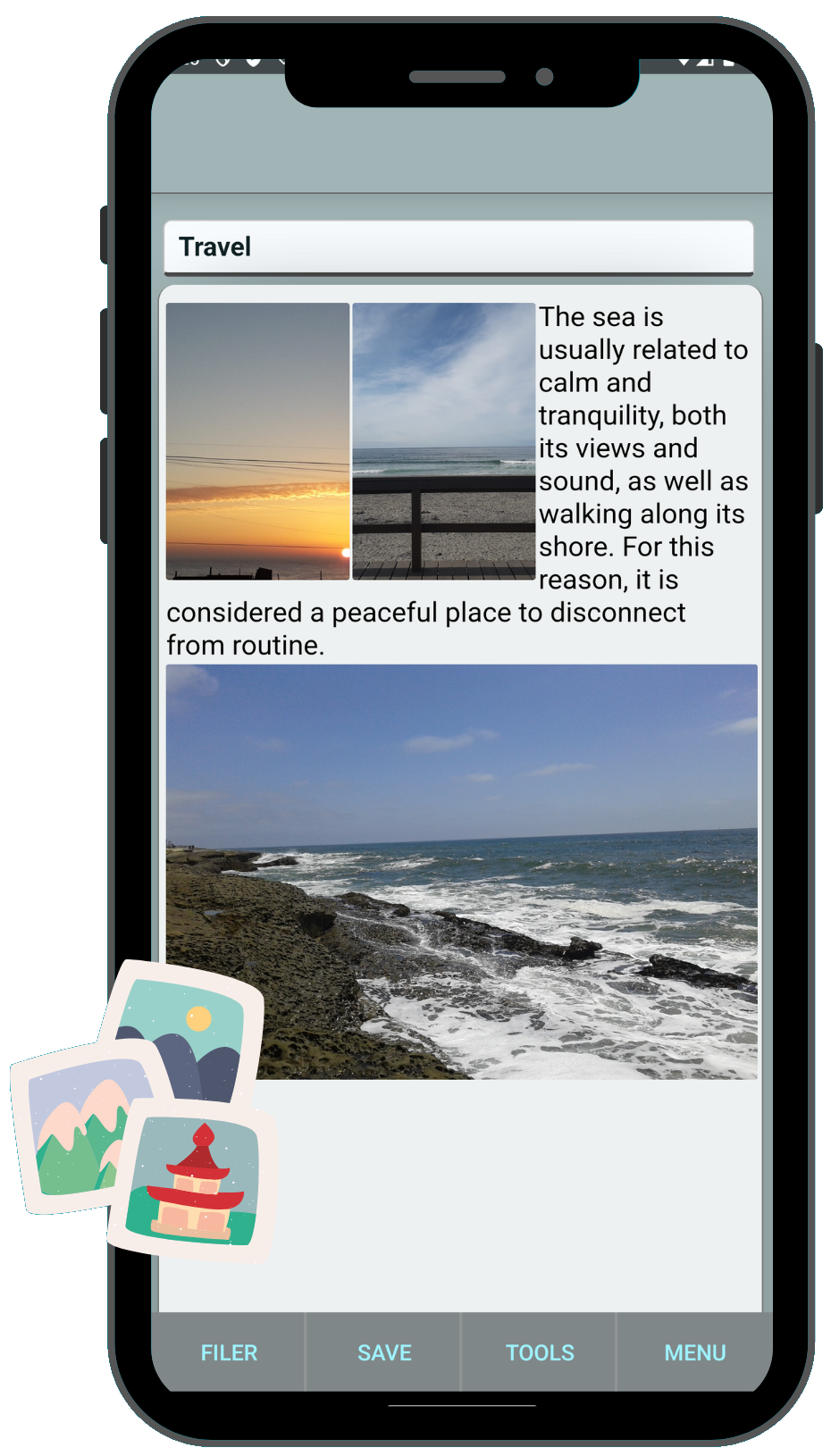 Android Note with Text and images
