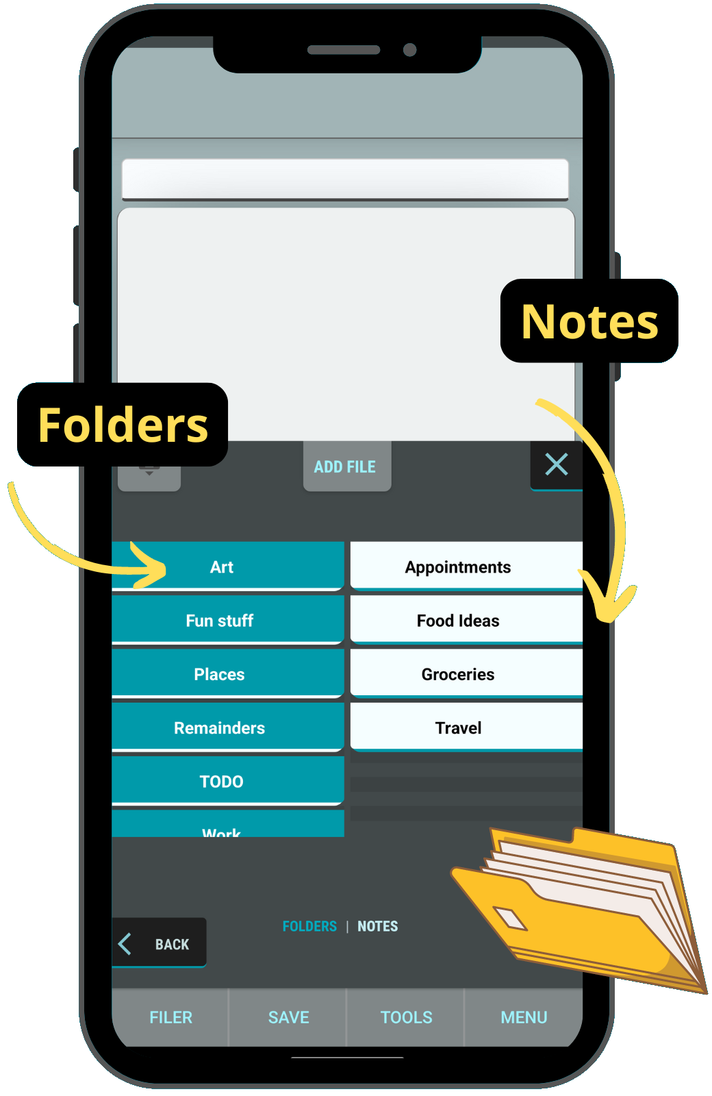 Android Folder and Notes Explorer